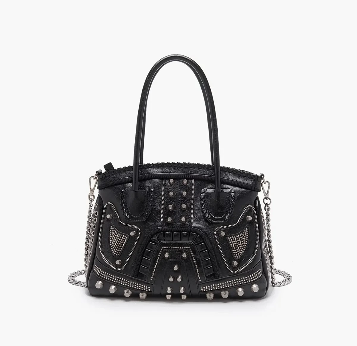 122MLB - ROCK SHOPPER Ροκ τσάντα χειρός σε μαύρο χρώμα 2 Μαύρη τσάντα χειρός - Image 1