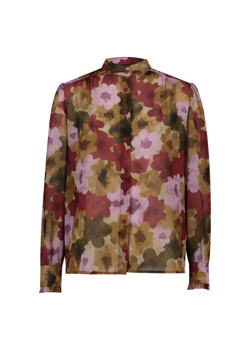 BD23GD42 Ζορζέτα floral πουκάμισο -1 Ζορζέτα floral πουκάμισο - Image 1