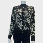 Μαύρη ζακέτα με χρυσό μοτίβο