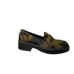 Loafers σε army απόχρωση από ponyskin υλικό