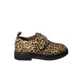 Λεοπάρ δερμάτινα loafers με αγκράφα