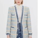 Τζιν blazer κεντημένο με χρυσή κλωστή και πέρλες