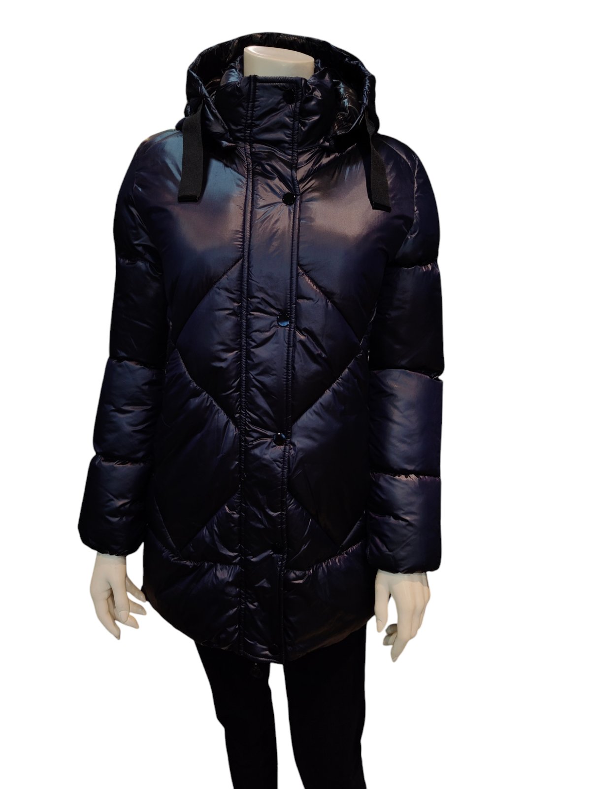 PHO42DE Blue black μπουφάν με κουκούλα και τσέπες -1 Μπουφάν blue black με κουκούλα και τσέπες - Image 1