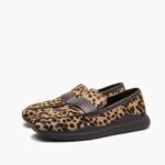 Λεοπάρ loafer ponyskin με καφέ συνδυασμό