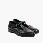 Μαύρα t-bar loafers με τρουκς
