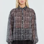 Ημιδιάφανη πουκαμίσα από printed voile